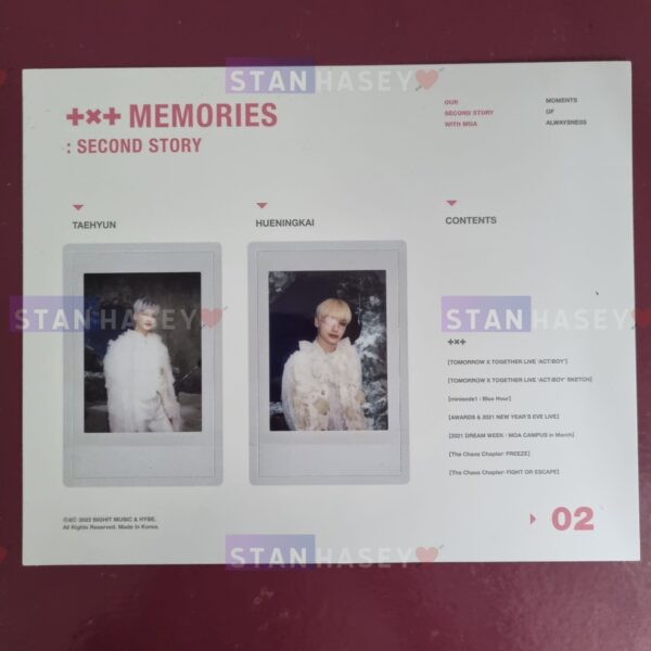 [ONHAND] TXT Memories 2nd Story DVD / Digital Code - Instant Photo Polaroid Photocard